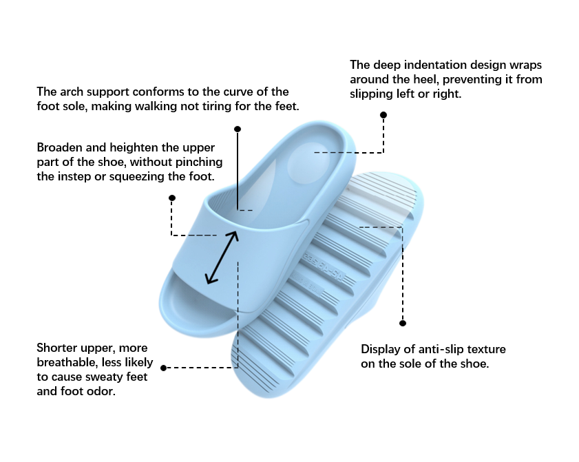 Arch-supporting shock-absorbing slippers