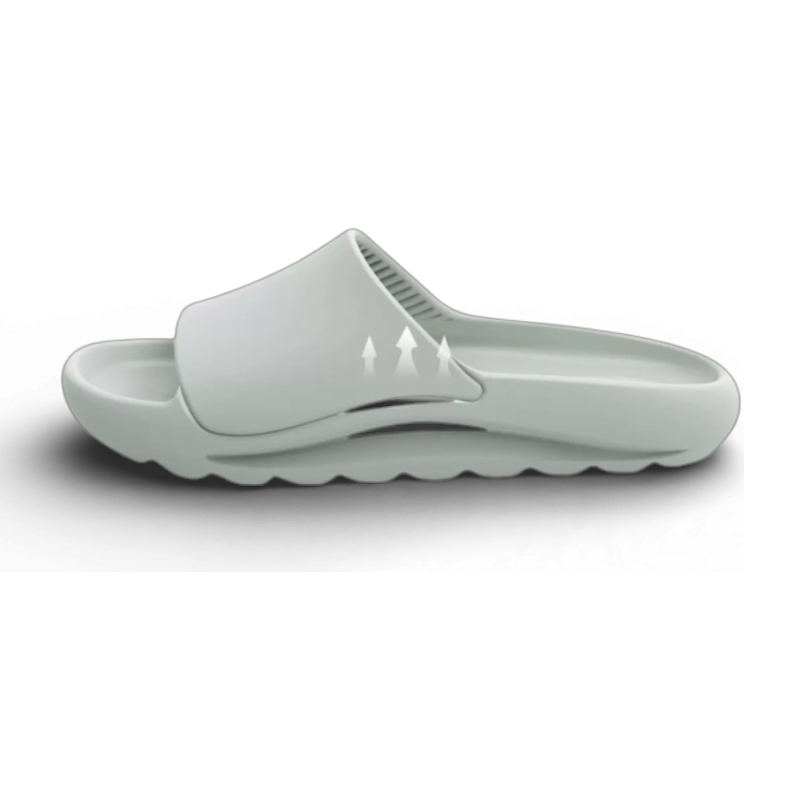 Arch-supporting shock-absorbing slippers