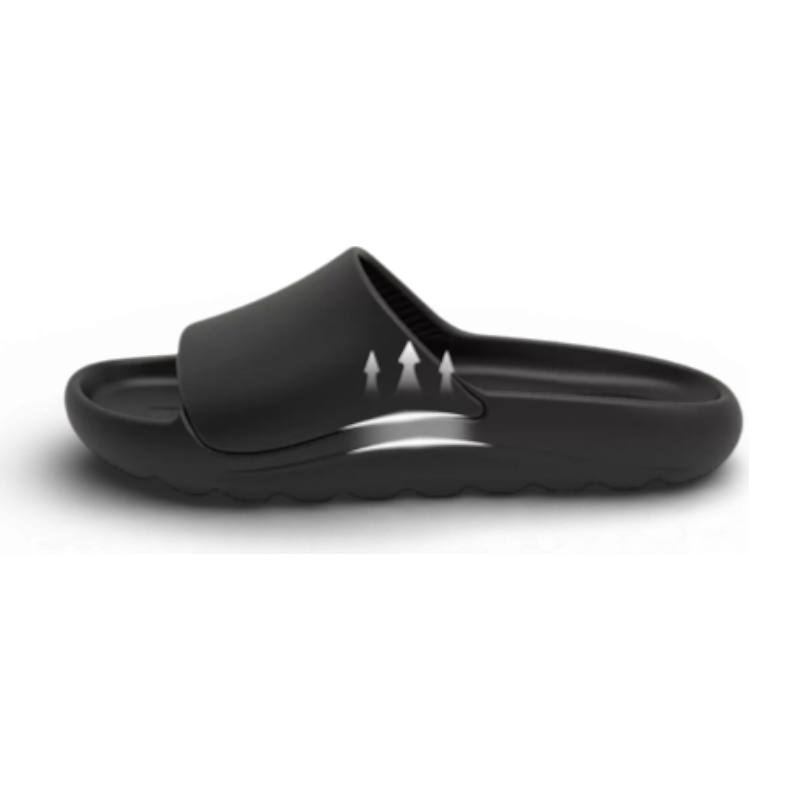 Arch-supporting shock-absorbing slippers